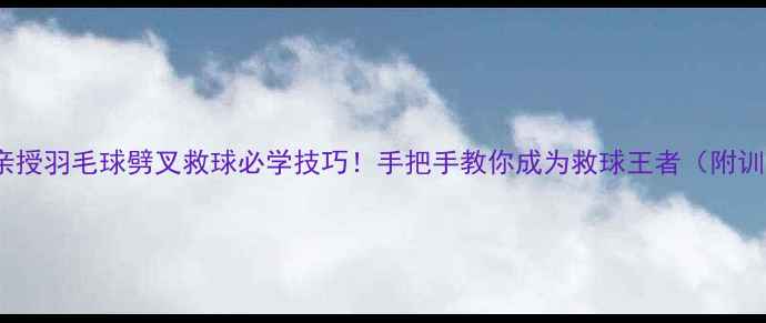 图片 10大高手亲授羽毛球劈叉救球必学技巧！手把手教你成为救球王者（附训练计划）1