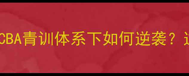 图片 18岁天才球员爆红！CBA青训体系下如何逆袭？这封成长手册值千万2