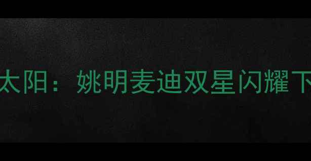 图片 2004年火箭队西决惨败太阳：姚明麦迪双星闪耀下的经典战役与历史启示