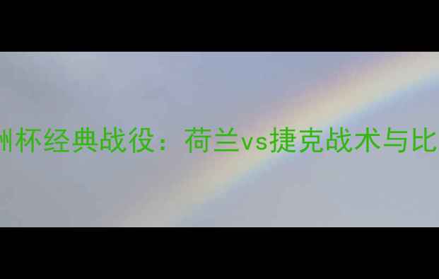 图片 2004欧洲杯经典战役：荷兰vs捷克战术与比赛回顾1