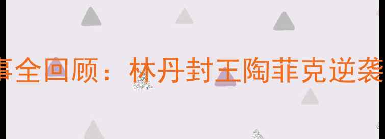 图片 2004雅典奥运会羽毛球经典赛事全回顾：林丹封王陶菲克逆袭，中国代表团创历史最佳战绩1