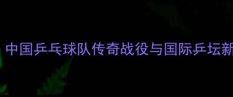 图片 2005年世青赛：中国乒乓球队传奇战役与国际乒坛新星崛起全记录1