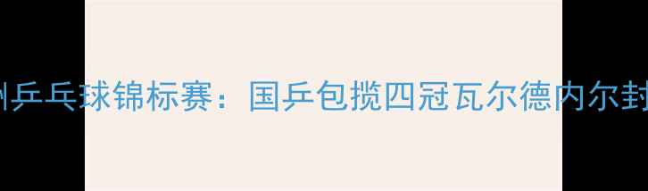 图片 2007年欧洲乒乓球锦标赛：国乒包揽四冠瓦尔德内尔封王全纪实1