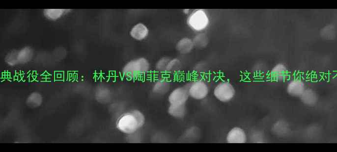 图片 2007羽毛球经典战役全回顾：林丹VS陶菲克巅峰对决，这些细节你绝对不知道！🏸💥1