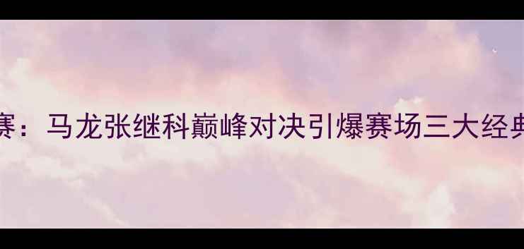图片 2009年全运会乒乓球决赛：马龙张继科巅峰对决引爆赛场三大经典战役铸就中国乒坛传奇
