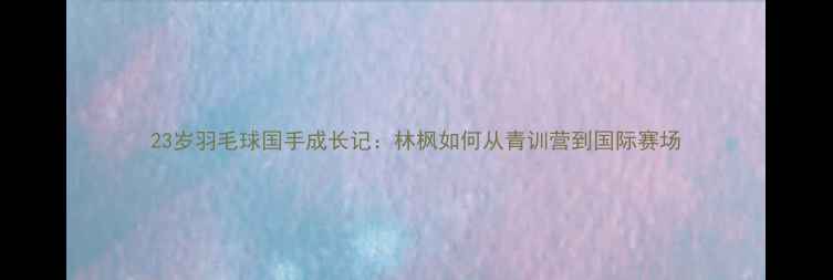 图片 23岁羽毛球国手成长记：林枫如何从青训营到国际赛场