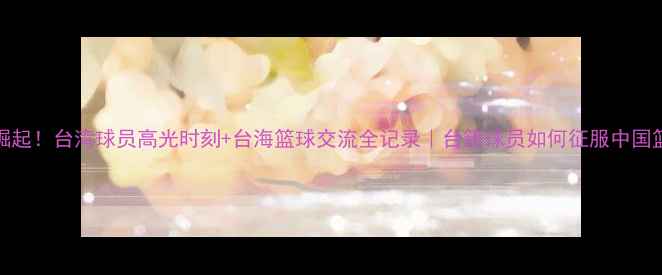 图片 CBA台将崛起！台湾球员高光时刻+台海篮球交流全记录｜台籍球员如何征服中国篮球圈🏀1