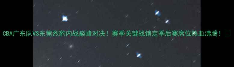 图片 CBA广东队VS东莞烈豹内战巅峰对决！赛季关键战锁定季后赛席位热血沸腾！🔥