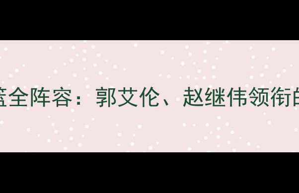 图片 CBA辽宁男篮全阵容：郭艾伦、赵继伟领衔的争冠天团1