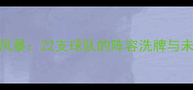 图片 CBA重磅转会风暴：22支球队的阵容洗牌与未来格局预测2