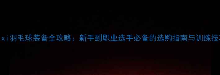 图片 Dixi羽毛球装备全攻略：新手到职业选手必备的选购指南与训练技巧