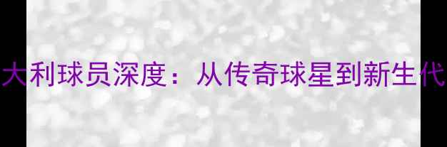 图片 FM意大利球员深度：从传奇球星到新生代领袖