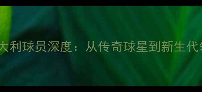 图片 FM意大利球员深度：从传奇球星到新生代领袖1