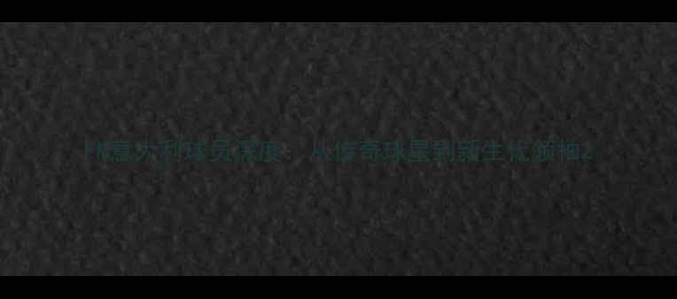 图片 FM意大利球员深度：从传奇球星到新生代领袖2