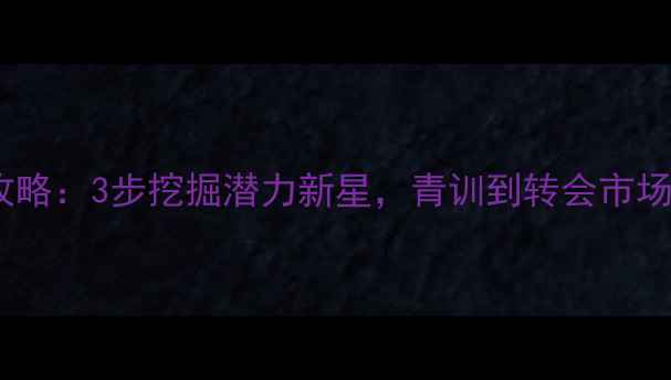 图片 FM找球员全攻略：3步挖掘潜力新星，青训到转会市场保姆级教程1