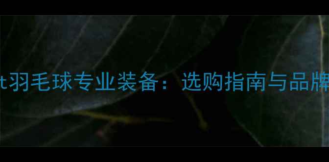 图片 Galant羽毛球专业装备：选购指南与品牌技术1