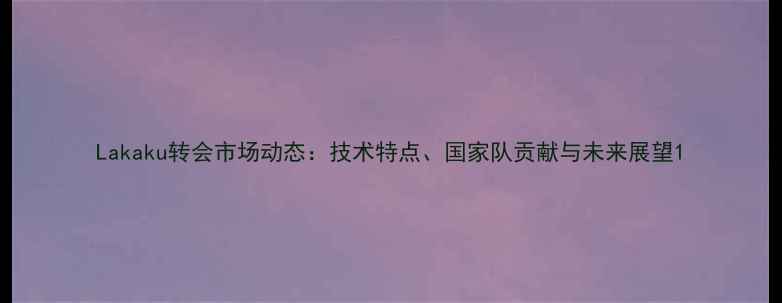 图片 Lakaku转会市场动态：技术特点、国家队贡献与未来展望1