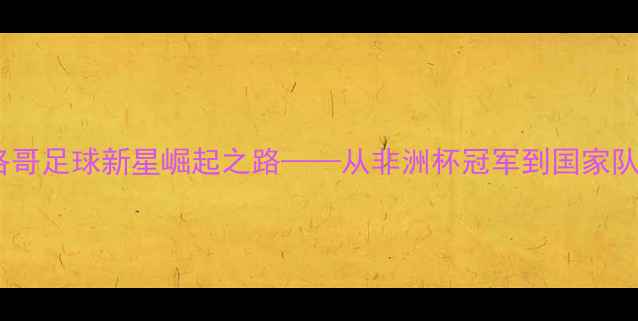 图片 MimounMahi：摩洛哥足球新星崛起之路——从非洲杯冠军到国家队核心的成长密码1