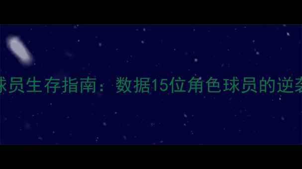 图片 NBA平庸球员生存指南：数据15位角色球员的逆袭与困境1