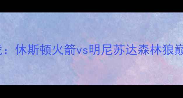 图片 NBA焦点战：休斯顿火箭vs明尼苏达森林狼巅峰对决全