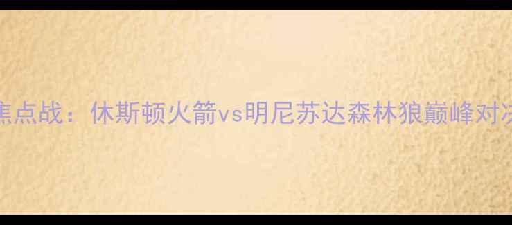 图片 NBA焦点战：休斯顿火箭vs明尼苏达森林狼巅峰对决全1