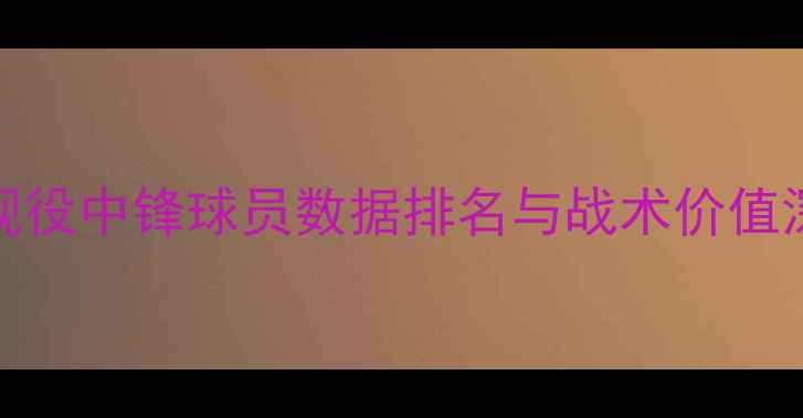 图片 NBA现役中锋球员数据排名与战术价值深度1