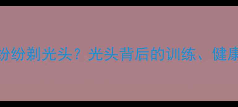 图片 NBA球员为何纷纷剃光头？光头背后的训练、健康与职业因素1