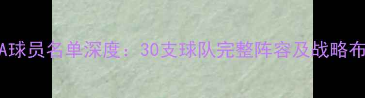 图片 NBA球员名单深度：30支球队完整阵容及战略布局