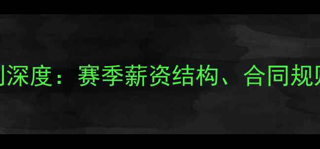 图片 NBA球员年薪发放机制深度：赛季薪资结构、合同规则与收入分配全指南1