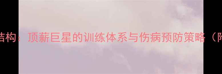 图片 NBA球员身体结构：顶薪巨星的训练体系与伤病预防策略（附训练计划）1