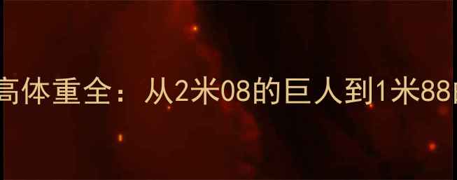 图片 NBA球员身高体重全：从2米08的巨人到1米88的矮个传奇