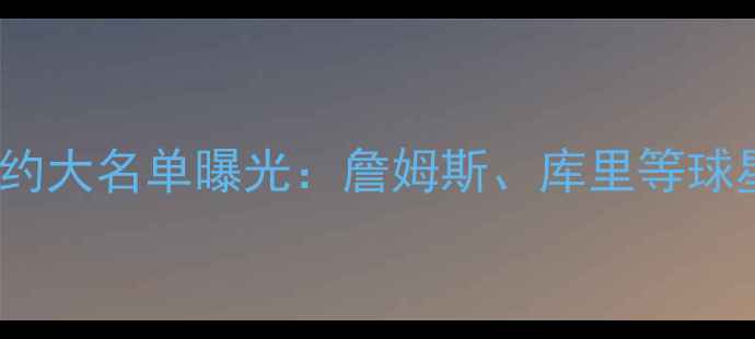 图片 NBA球星耐克签约大名单曝光：詹姆斯、库里等球星合同细节深度