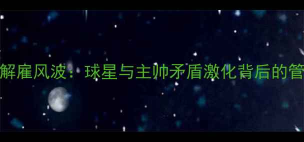 图片 NBA球队突发解雇风波：球星与主帅矛盾激化背后的管理危机深度2