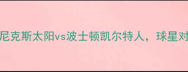 图片 NBA西部焦点战：菲尼克斯太阳vs波士顿凯尔特人，球星对决决定季后赛席位1