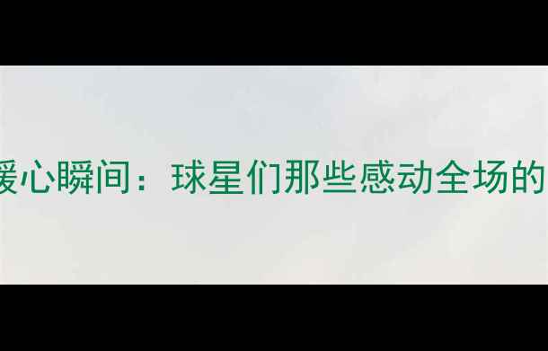 图片 NBA赛季暖心瞬间：球星们那些感动全场的拥抱画面