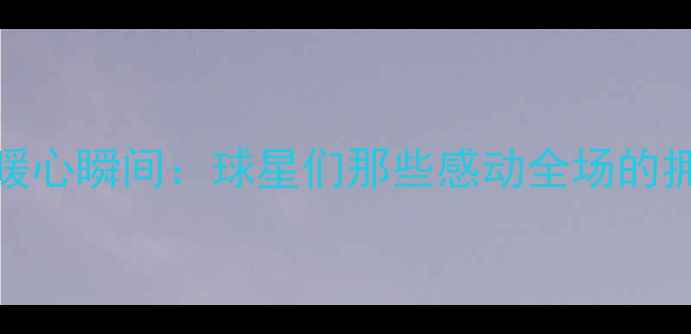 图片 NBA赛季暖心瞬间：球星们那些感动全场的拥抱画面2