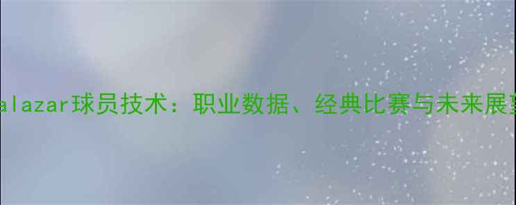 图片 Salazar球员技术：职业数据、经典比赛与未来展望