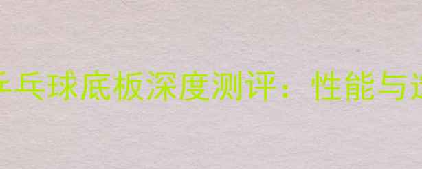 图片 TSPSWAT乒乓球底板深度测评：性能与选购指南1