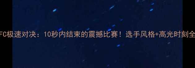 图片 UFC极速对决：10秒内结束的震撼比赛！选手风格+高光时刻全1