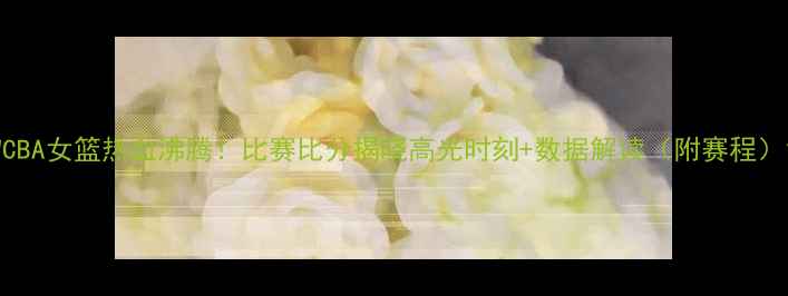 图片 WCBA女篮热血沸腾！比赛比分揭晓高光时刻+数据解读（附赛程）1