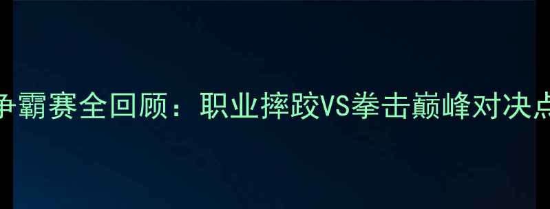 图片 WWE中美双雄争霸赛全回顾：职业摔跤VS拳击巅峰对决点燃热血时刻1