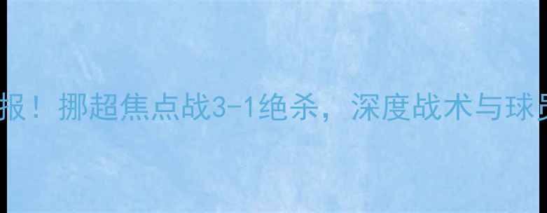 图片 ⚽维京VS斯塔贝克高清战报！挪超焦点战3-1绝杀，深度战术与球员表现（附比赛集锦）⚽2