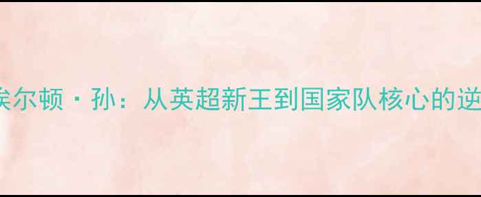 图片 ⚽️深度埃尔顿·孙：从英超新王到国家队核心的逆袭之路✅1