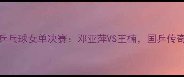 图片 ✨2000年乒乓球女单决赛：邓亚萍VS王楠，国乒传奇对决！🏆