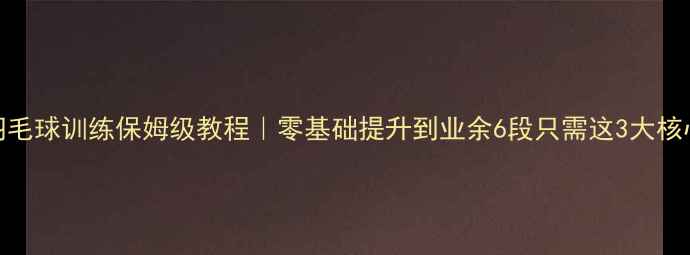 图片 ✨6号羽毛球训练保姆级教程｜零基础提升到业余6段只需这3大核心动作1