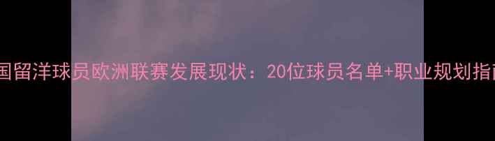 图片 ✨中国留洋球员欧洲联赛发展现状：20位球员名单+职业规划指南💼1