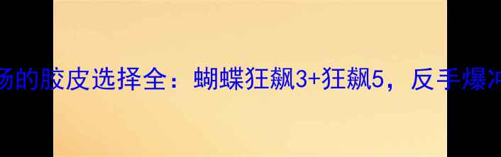 图片 ✨乒乓球选手武杨的胶皮选择全：蝴蝶狂飙3+狂飙5，反手爆冲的秘密武器！🌟