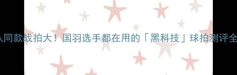 图片 ✨国家队同款战拍大！国羽选手都在用的「黑科技」球拍测评全公开🔥1