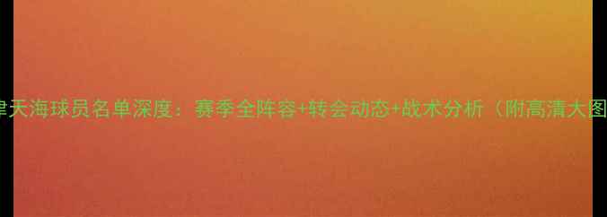 图片 ✨天津天海球员名单深度：赛季全阵容+转会动态+战术分析（附高清大图）🔥2