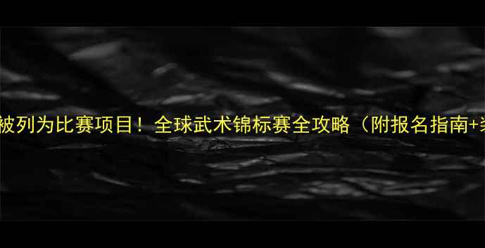 图片 ✨武术正式被列为比赛项目！全球武术锦标赛全攻略（附报名指南+装备清单）2